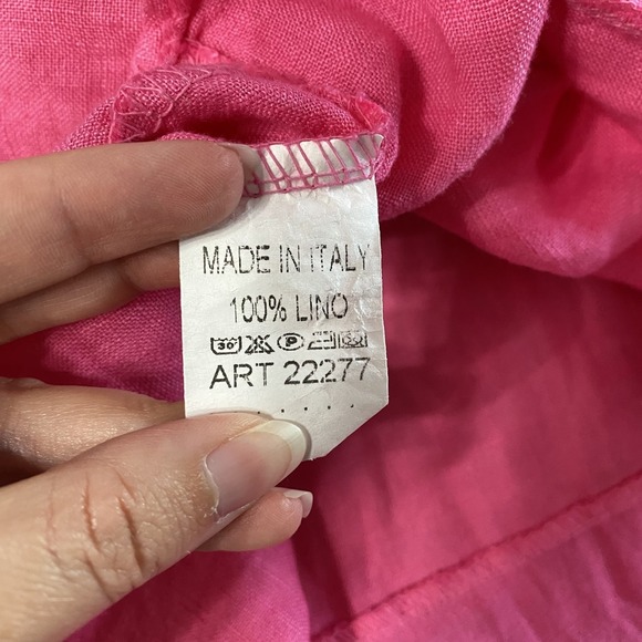 AMDS Jeans Dress Womens Large Button Front Linen High Low Hem Collared Casual - Picture 9 of 13